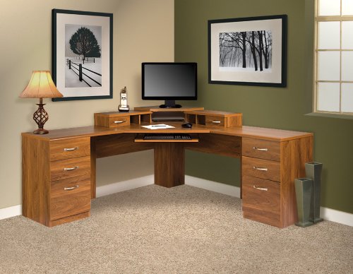 American Furniture Classics L-Work Center with Monitor Platform