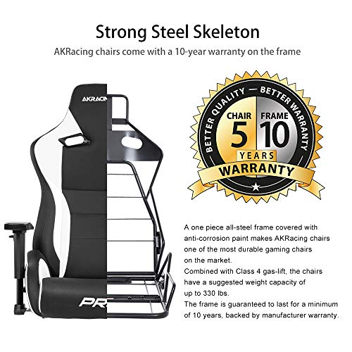 AKRacing Masters Series Pro Luxury XL Gaming Chair with High Backrest, Recliner, Swivel, Tilt, 4D Armrests, Rocker & Seat Height Adjustment Mechanisms, 5/10 Warranty