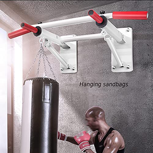 TYX Foldable Pull Up Bars Wall Mounted, Strength Training Equipment with Non-Slip Black Handles, Heavy Duty Chin Up Bar for Indoor Home Gym Workout,Black