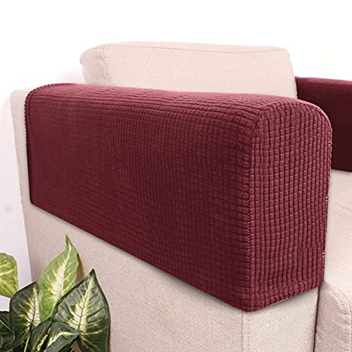 SaditY 2pcs Black Washcloth Sofa Armrest Protectors