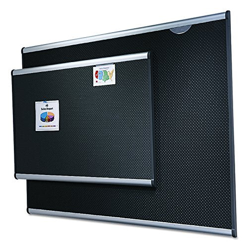 Quartet B347A Quartet Embossed Bulletin Board, Hi-Density Foam, 72x48, BLK, GY Aluminum Frame