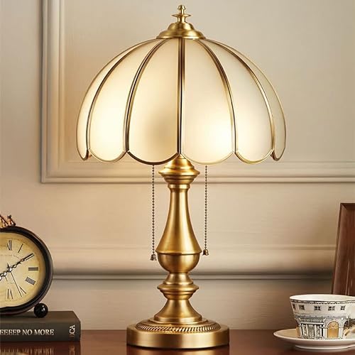 European Light Luxury Desk Lamp Copper Antique Bedside Lamp