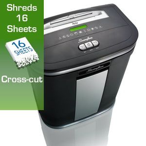 Swingline Paper Shredder, Jam Free, 16 Sheet Capacity, Cross-Cut, 1-5 Users, SX16-08 (1758495D)