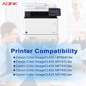 AQINK (with CHIP) Compatible Toner Cartridge Replacement for Canon 055 055H CRG-055 Toner Cartridge for use in Canon Color ImageCLASS LBP664Cdw MF741Cdw MF743Cdw MF745Cdw MF746Cdw(BCMY,4PK)