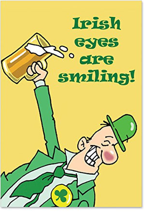 4469 'Irish Eyes Are Smiling' - Funny St. Patrick's Day Greeting Card with 5" x 7" Envelope by NobleWorks