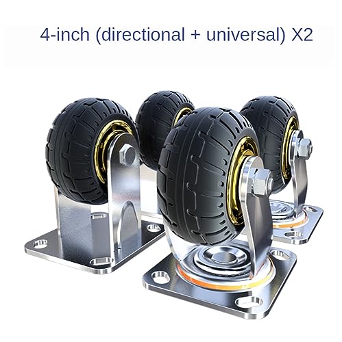 DEMCAY 8 Inch Heavy Duty Universal Wheel with Directional Brake - Silent Rubber Steering (Color: 8-B)