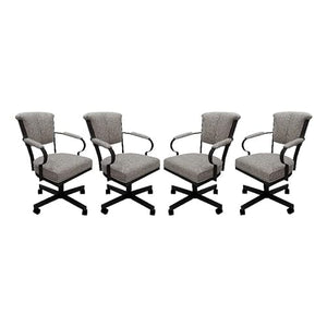 Tobias Designs Inc. Set of 4 Miami Swivel Metal Caster Chairs on Reading Base