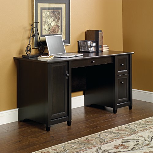 Sauder 408558 Edge Water Computer Desk, Estate Black L: 59.06" x W: 23.23" x H: 29.02",