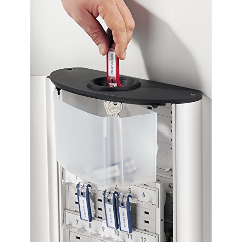 Durable 196823 Key Box Plus, 54-Key, Brushed Aluminum, Silver, 11 3/4 x 4 5/8 x 11