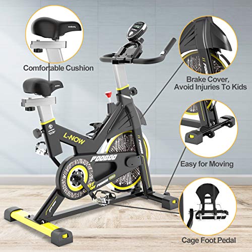 pooboo Indoor Cycling Bike, Belt Drive Indoor Exercise Bike,Stationary Bike LCD Display for Home Cardio Workout Bike Training