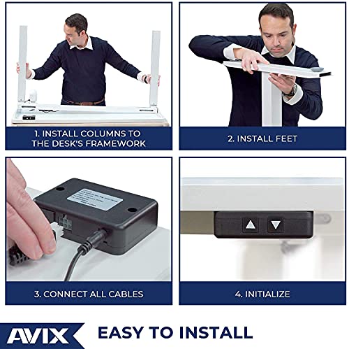 AVIX Electric Standing Desk, 48 x 24 Inches Height Adjustable Desk, Sit Stand Desk Home Office Desks (White)