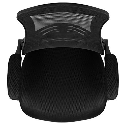 Flash Furniture Mid-Back Black Mesh Swivel Ergonomic Task Office Chair with Flip-Up Arms