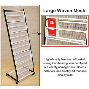 WDJBPSH 6 Tier Brochures Display Holder with Wheels