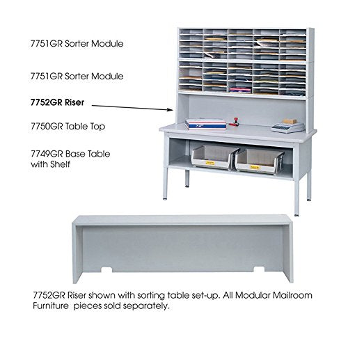 Safco Home Office Mailroom Storage E-Z Sort Riser - Gray