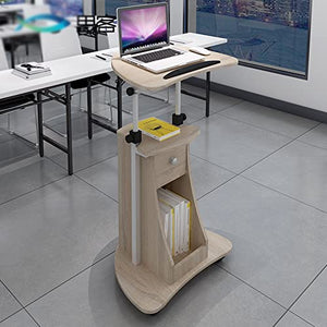 SHABOZ Mobile Laptop Stand - Adjustable Sit-Stand Workstation