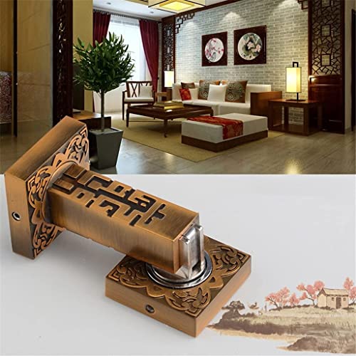 Chinese Style Antique Copper Door Stopper - Villa Furniture Hardware Anti-Collision Magnet Door Stops (Color: A)