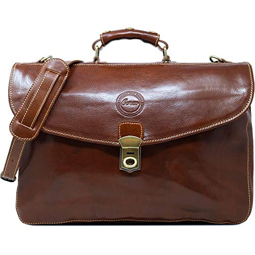 Cenzo 4050 Italian Leather Briefcase Attache