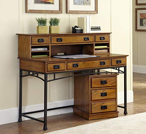 Modern Craftsman Oak Executive Desk, Hutch & Mobile File by Home Styles
