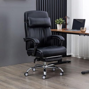 None Aluminum Alloy Office Chair with Footrest - Comfortable, Reclining Seat for Work and Relaxation