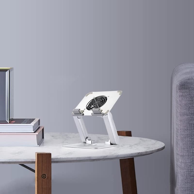ZYSXJMY Foldable Laptop Holder with Cooling Fan Aluminium Alloy Tablets Stand Bracket for Notebook Computer Tablet