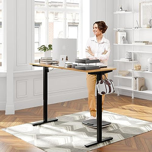 Meilocar Electric Standing Desk with Memory Controller, Height Adjustable, 63" x 24" Tabletop