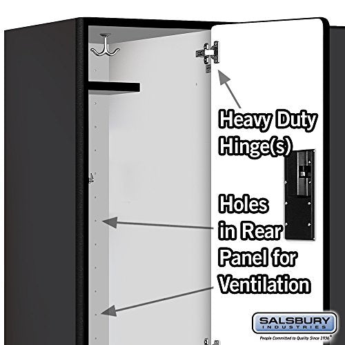 Salsbury Industries Extra Wide Designer Wood Locker - 2-Tier, 6ft H x 21in D, Black