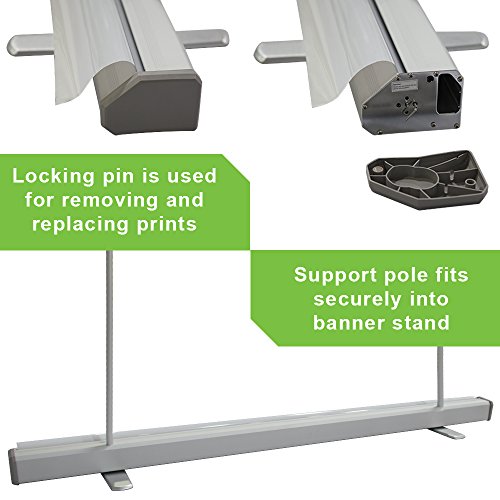 Vispronet - 79in. x 117in. Retractable Banner Stand Height-Adjustable for Trade Shows, Retail Displays and More - Stand Only, No Banner