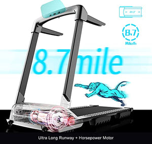 Ovicx Foldable Treadmills for Home - Portable Folding Compact Small Thin Electric Fold Up Lightweight Treadmill for Space Saver Apartment (Power: 3.0)