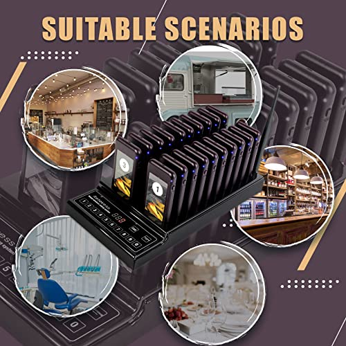 Retekess T112 Wireless Pager System with 20 Food Buzzers (Max 999 Beeper)
