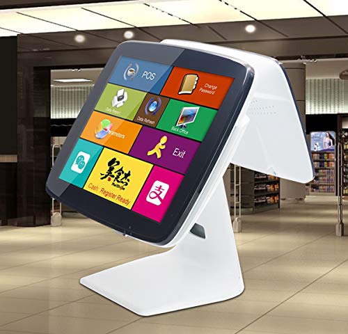 ZHONGJI 2020 Cash Register Smart Touch Screen PC POS System for Restaurants with POS-Software,Thermal Receipt Printer,Cash Drawer,80E Kitchen Printer