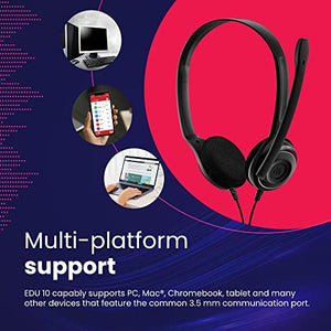 Global Teck Worldwide GTW Bundle of 60 EPOS EDU 10 Stereo Headsets with Microphone Kit