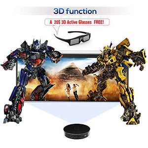 CANGSIKI D8S LED Android 6.0 Smart Projector,4K Decoding True 3D Home Theater Protable Video Projector Octa-core RK3368 CPU with GooglePlay/Netflix/Youtube/Kodi/LiveTV , 3500 Lumens 1080p HD Pico DL(3