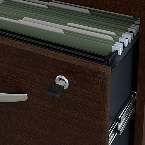 Bush Business Furniture Series C 60W x 24D Office Desk with Mobile File Cabinet in Mocha Cherry