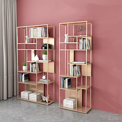 RASHIV Floor-to-Ceiling Wrought Iron Bookshelf (Black 120 * 30 * 180cm)