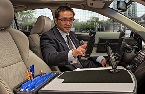 AutoExec AUE10004 GripMaster Car Desk Grey Finish with Tablet Mount