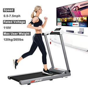 FYC Folding Treadmill for Home Electric Treadmill Running Exercise Machine Portable Compact Treadmill Foldable for Home Gym Fitness Workout Jogging Walking, No Installation Required (JK68-8)