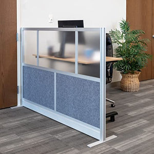 S Stand Up Desk Store Modular Office Partition | Flexible Panel Room Divider | Rearrangeable Sound Absorbent Screens | 70'' W x 48” H Starter Wall