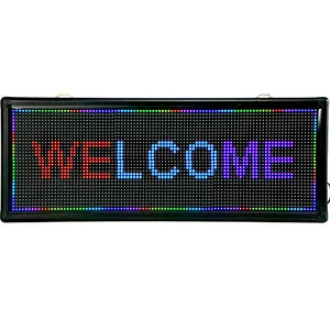 VEVOR Led Sign 40 x 15 inch Led Scrolling Sign 3 Color Red Blue Purple Digital Led Open Sign Outdoor WiFi High Resolution Bright Electronic Message Display Board with SMD Technology for Advertising