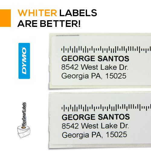 OfficeSmartLabels 1-1/8" x 3-1/2" Address Labels, Compatible with 30252 (100 Rolls - 350 Labels Per Roll)