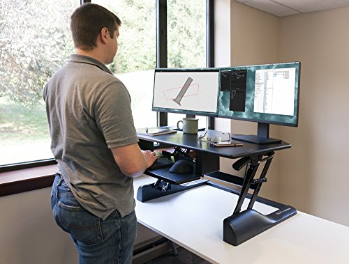 Ergotech Freedom Desk, Height Adjustable Standing Desk - 30" Wide - Black
