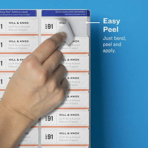 Avery Clear Easy Peel Address Labels for Laser Printers, 1" x 2-5/8", Box of 1,500, Case Pack of 5 (5660)