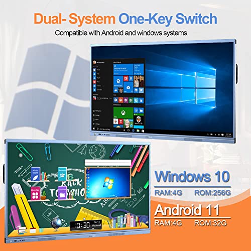 JYXOIHUB Smart Board Collaboration Hub 55 Inch 4K UHD Digital Whiteboard with Dual OS, Touch Screen Interactive - Classroom/Business