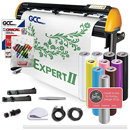 GCC Professional Expert II Vinyl Cutter 24 Inch Wide Creative Bundle with Stand