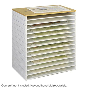 Giant Stack Trays, Fits 42 x 32" Sheets, Plastic, 40 Lb Capacity, White, 2/Box SAF4899