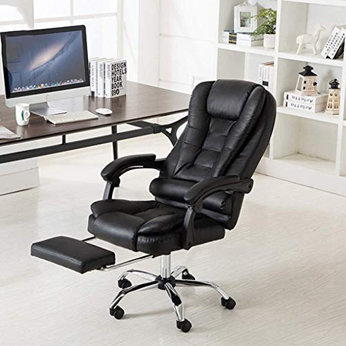 Reclining Leather Boss Chair Home Office Lift Swivel Chair (Brown)