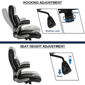 Blue Whale Ergonomic Office Chair with 3D Lumbar Support for Back Pain - Big and Tall Executive Desk Chair