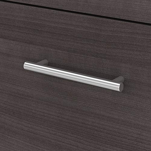 Bush Furniture Somerset 72W L Shaped Desk with Storage in White/Storm Gray