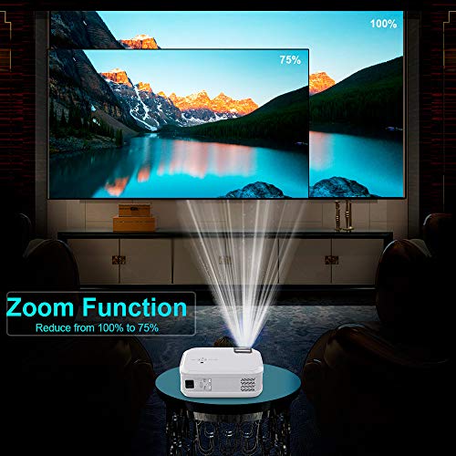 Projector, WiMiUS P21 6500 Lumens Video Projector Native 1920×1080 LED Projector Support 4K Zoom 300" Display 100,000H Lamp Compatible with Fire TV Stick Laptop Phone Xbox PS4 Power Point Presentation