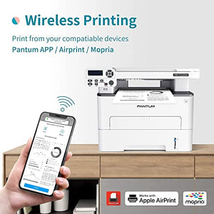 Laserjet Machine Printers All in One Monochrome Wireless Laser Printer Scanner Copier Black and White Multifunction Printer with Duplex 2-Sided Print&Copy 32ppm M6702DW(W1P78J) Pantum with TL-410