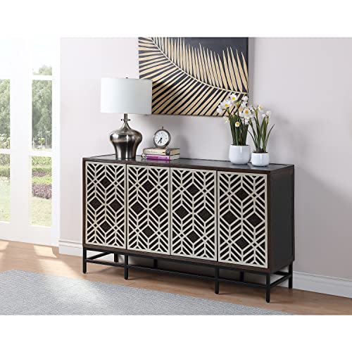 Coast to Coast Imports Miles Espresso Brown & Black Four Door Credenza
